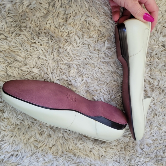 Vintage 90's Sandra Miller White Leather Loafers - Picture 7 of 7